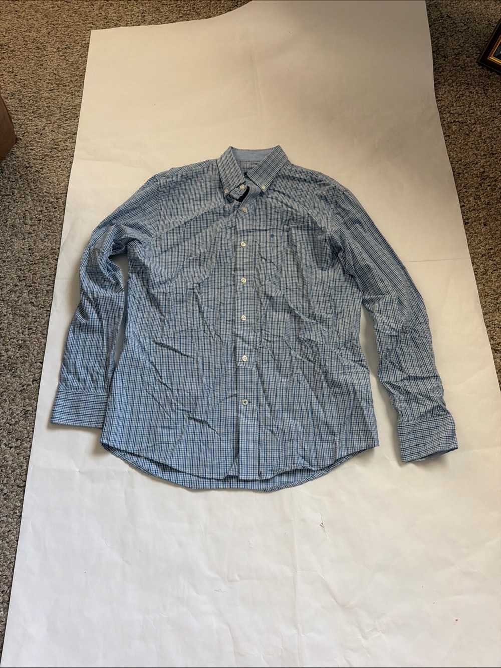 Izod Men's Blue Plaid Button-Down Shirt